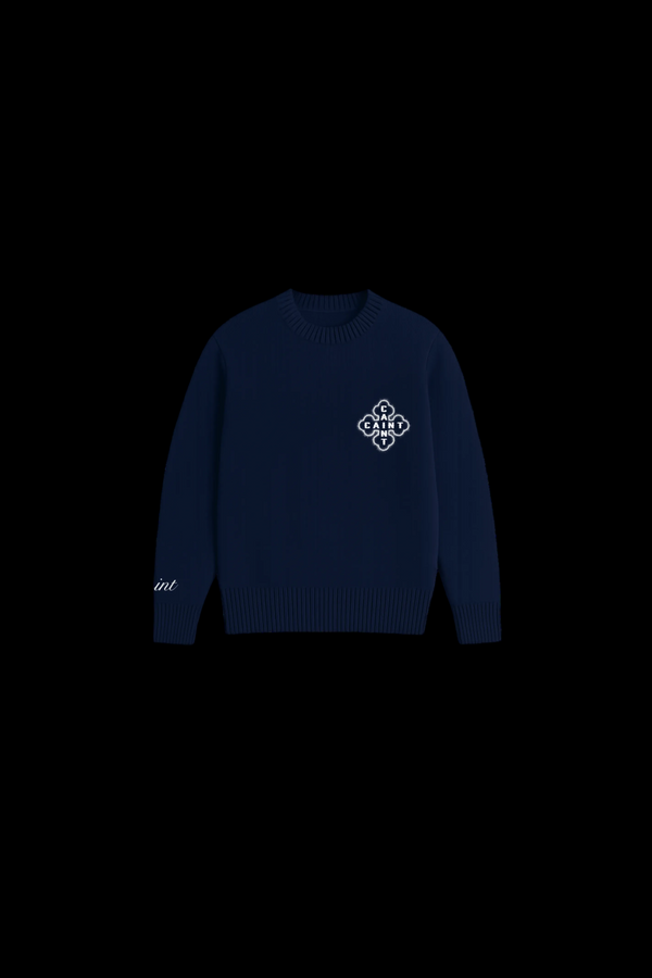 CAINT NAVY KNITTED JUMPER