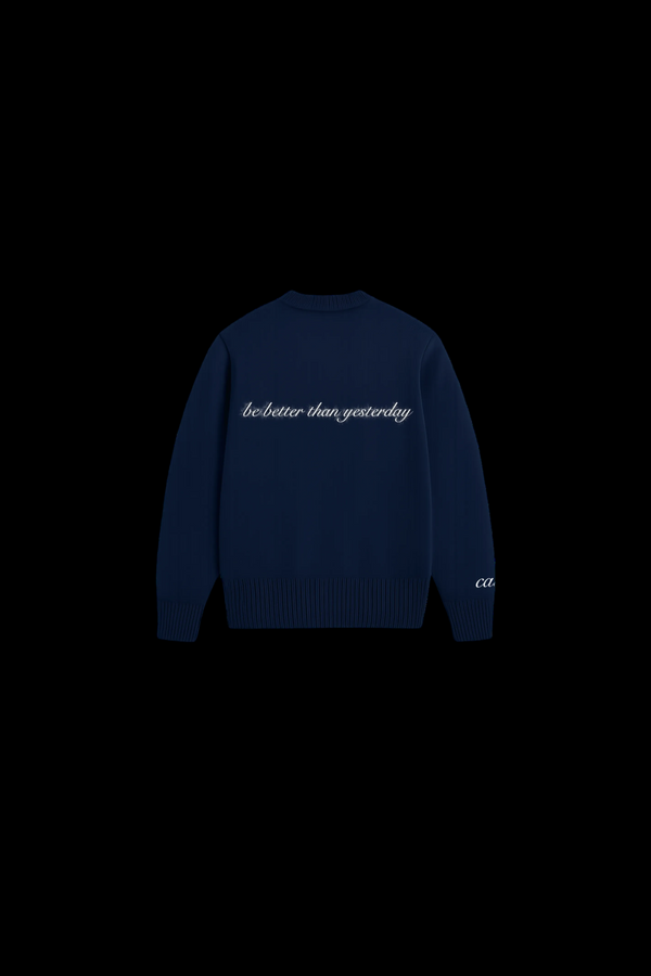 CAINT NAVY KNITTED JUMPER